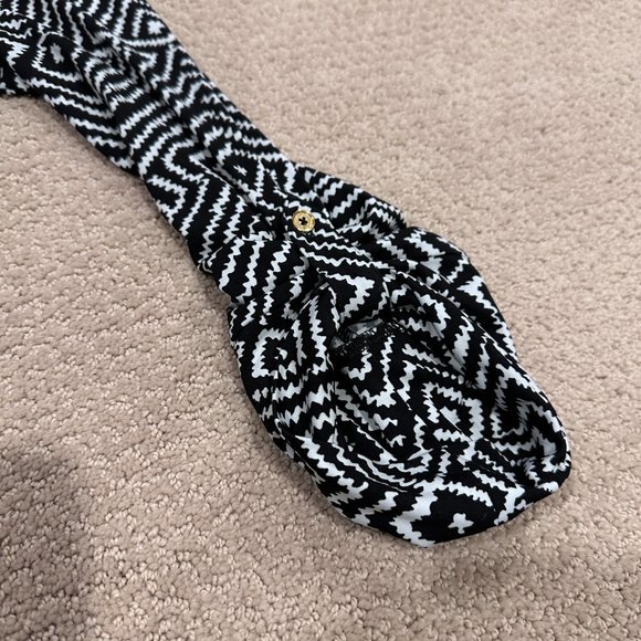 MICHAEL Michael Kors Dress Jersey Knit Mob Wife LS Lace Up Black White Print 1X - Picture 11 of 16